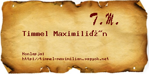 Timmel Maximilián névjegykártya